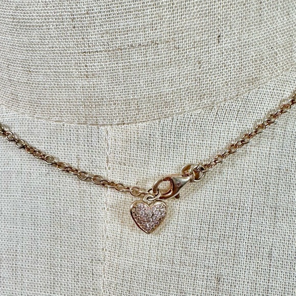 Pandora Pink Heart Pendant Necklace | Sterling Silver CZ w/ Box - Picture 5 of 9